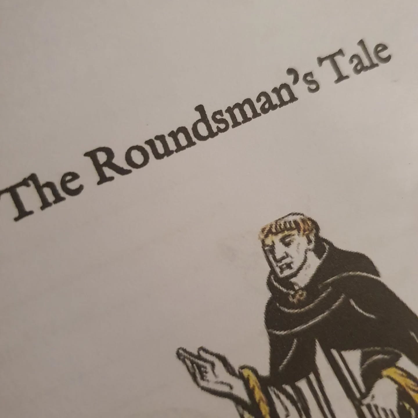 After a lot of proofing, editing, and tweaking of pictures, we are 1 cover design away from releasing our next Incunabula adventure, this time a love letter to Cadfael, Name of The Rose, and other historical murder mysteries. And with numerous nods to the other adventures the Incunabula "extended universe" grows 😄

[Image description: a spot coloured woodcut image of a monk gesturing at the title "The Roundsman's Tale"]