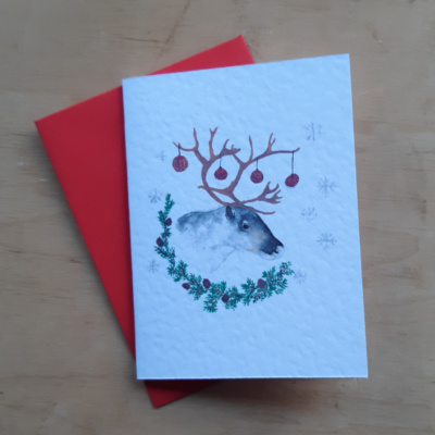 A reindeer card with envelope